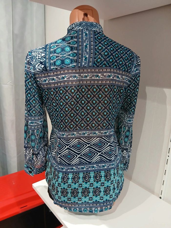 Blouse bleu et turquoise transparente 38 - photo numéro 4