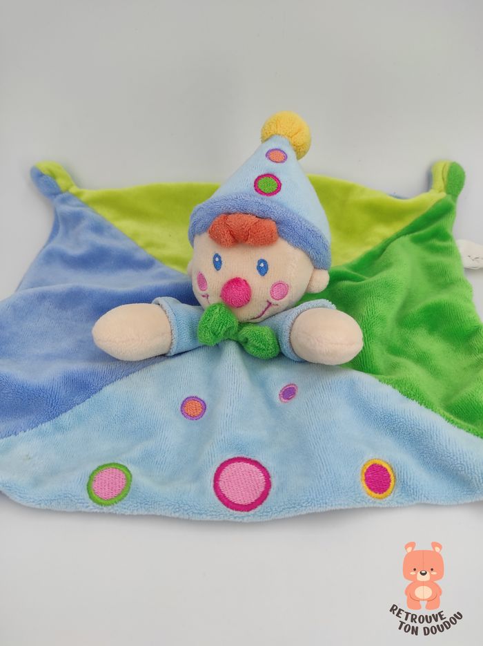 Doudou plat garçon lutin bleu Nicotoy