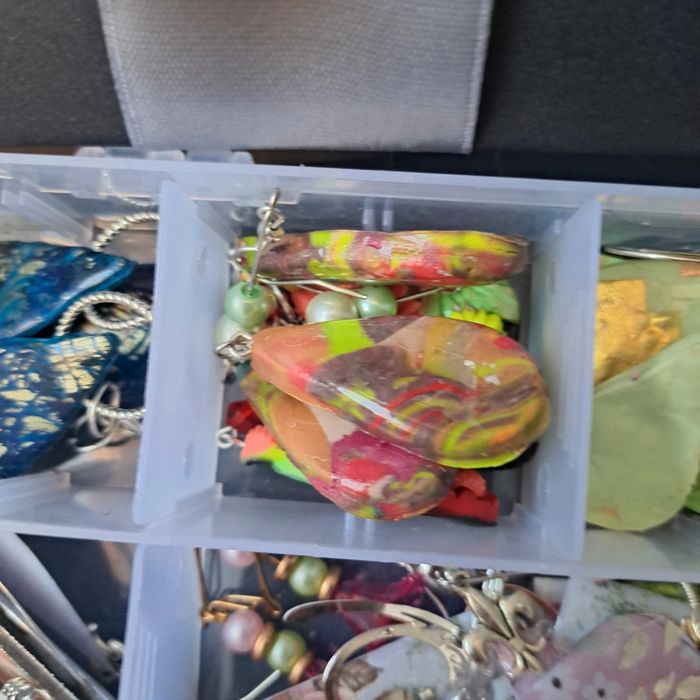 Lot de boucles d'oreilles pendante avec pendentif assortie multicolore - photo numéro 5