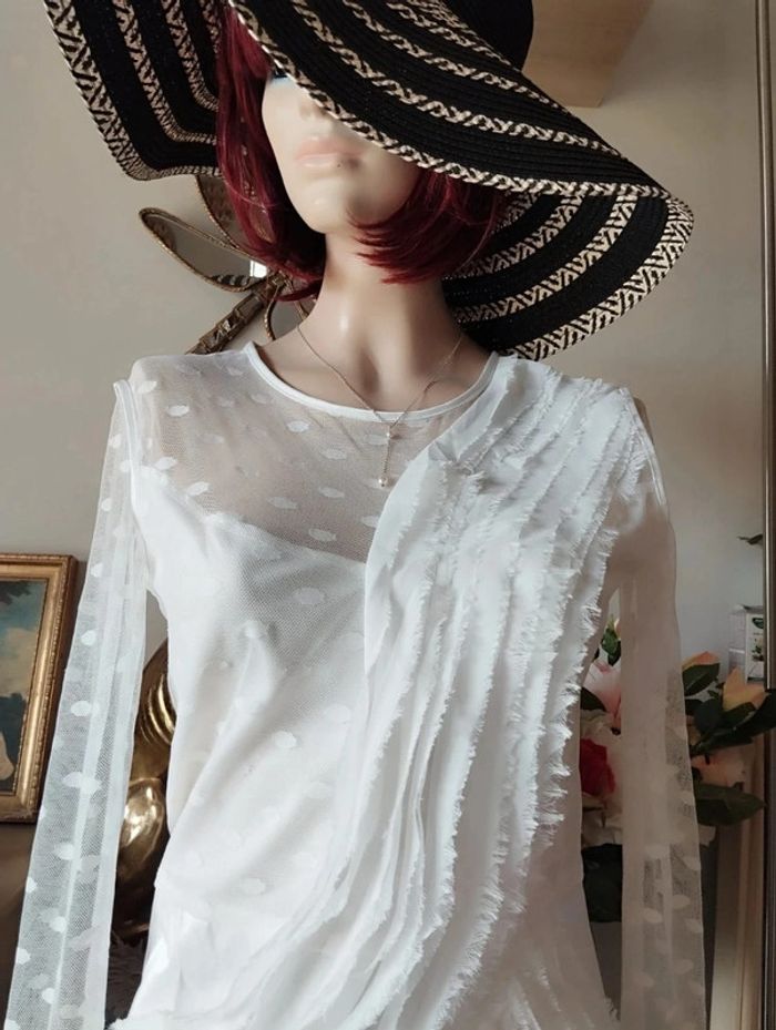 🌿Robe Satinée Dentelle Plumetis & Froufrous I'cona T34/36🌿 - photo numéro 3
