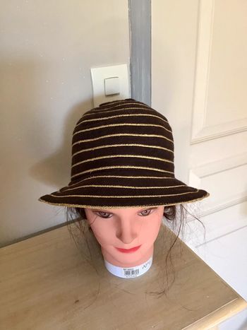 Chapeau femme marron et dorée de taille unique