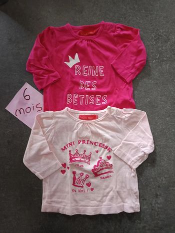 Lot t-shirt tissaia 6 mois