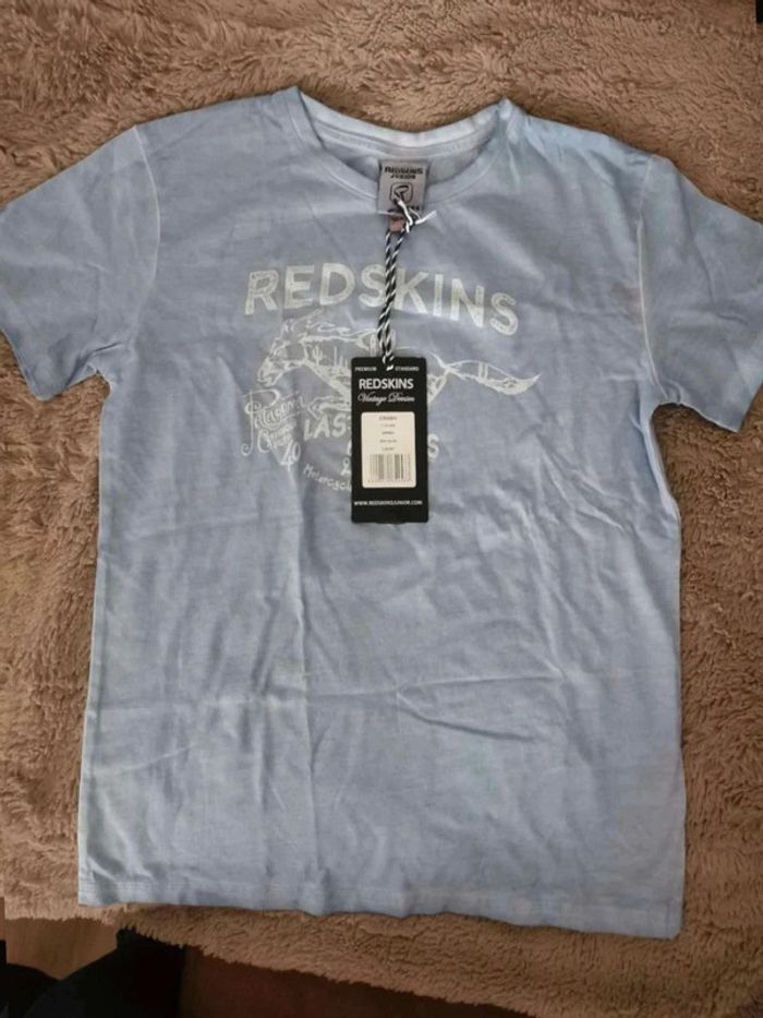 Tee-shirt bleu Redskins 10 ans neuf - photo numéro 2