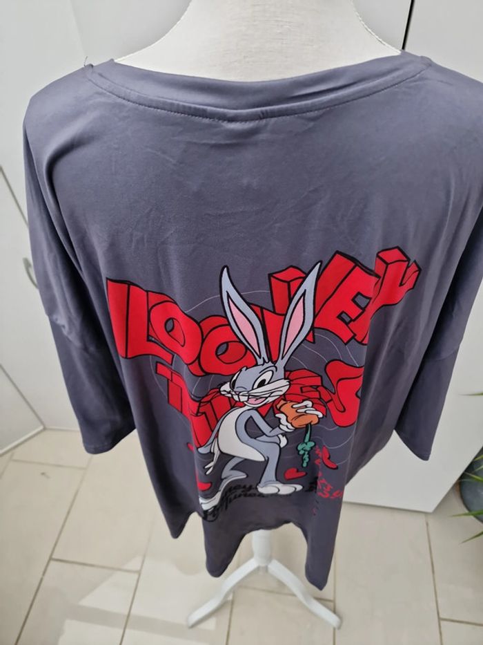 T-Shirt Gris Imprimé Looney Tunes Bugs Bunny - photo numéro 7