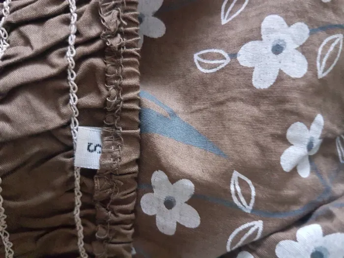 Robe d été marron fleurie T S - photo numéro 3
