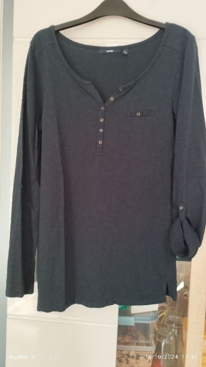 Manche longue bleu marine kiabi