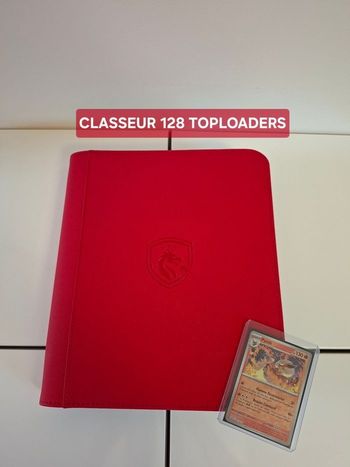 Classeur zip de rangement pour 128 cartes sous toploaders Pokémon de qualité premium 