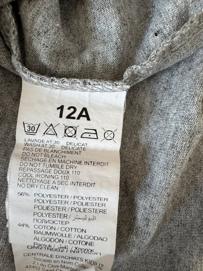 Tee-shirt manches longues gris foncé Levi's g Taille 12 ans - photo numéro 5