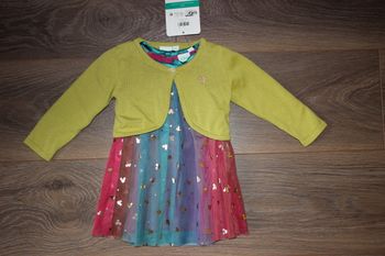 ensemble bébé 6 mois disney robe et boléro minnie neuf