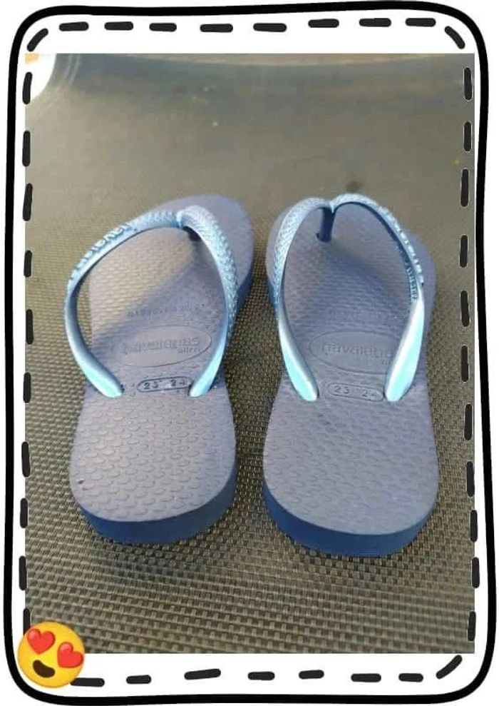 Tongs bleu marine Havaïanas taille 23 24