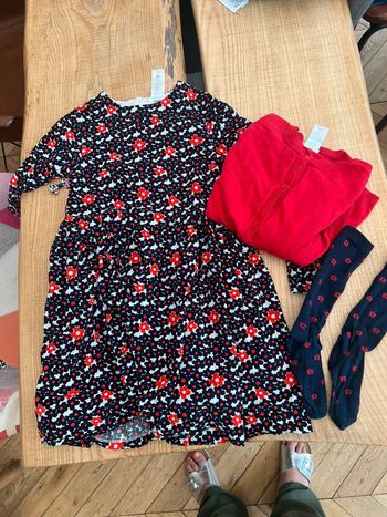 Ensemble d’hiver rouge marine à fleurs Liberty Jacadi 12 ans