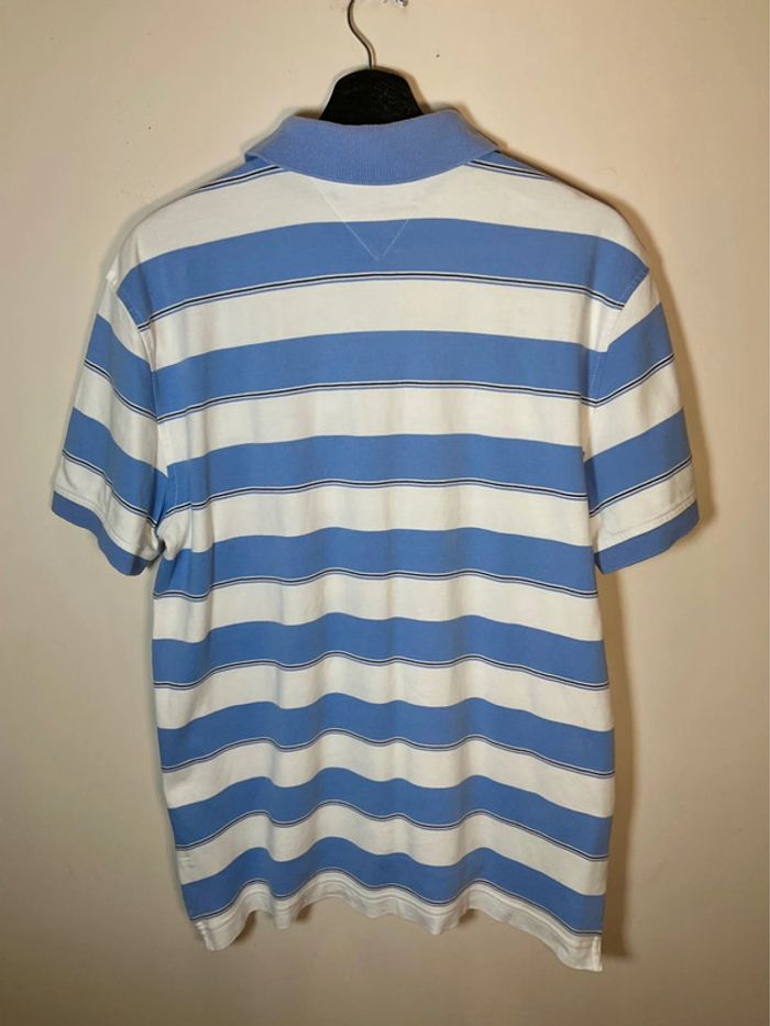 Polo bleu ciel et blanc pour homme Tommy Hilfiger taille L 029 - photo numéro 2
