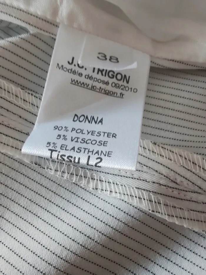 Blazer J.C. Trigon “Donna Diane” Off-White Rayé – Neuf avec Étiquette – Taille 38 - photo numéro 6