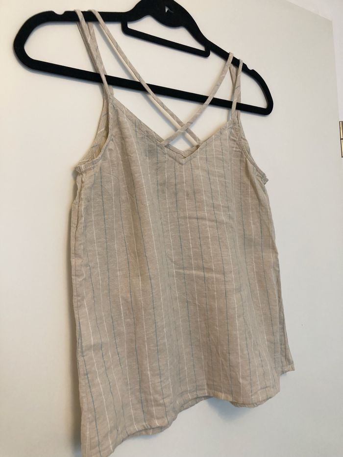 Top beige en lin Kiabi - photo numéro 3
