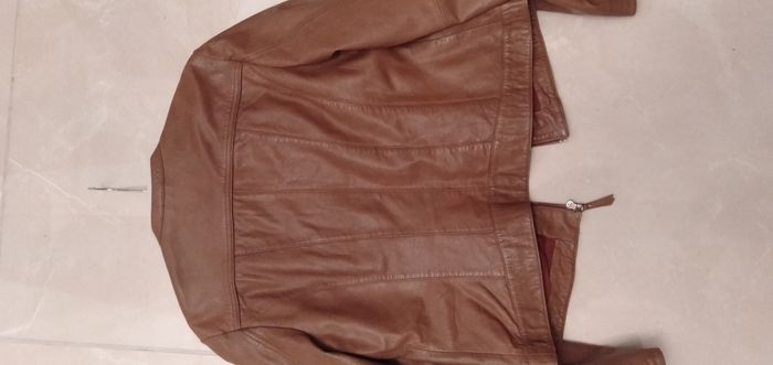 Veste cuir cognac - photo numéro 5