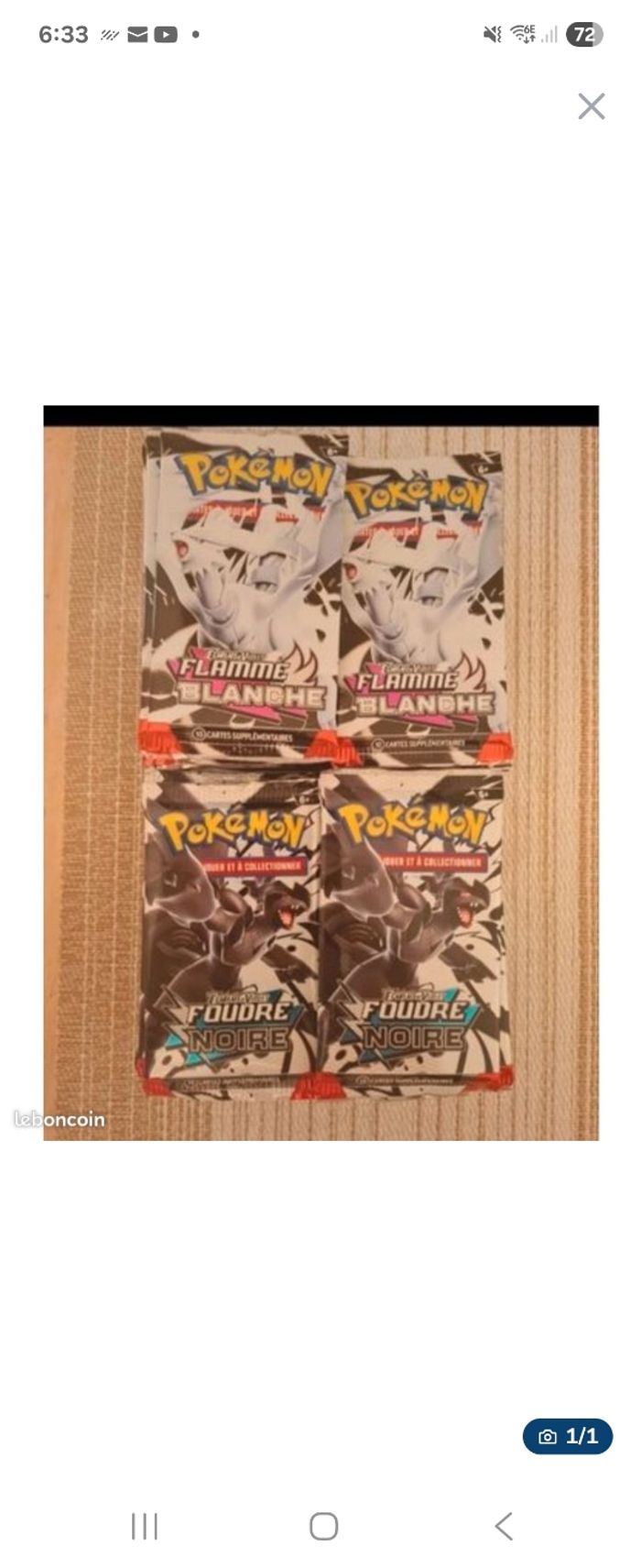 Pokemon Ev10.5 lot de 20 boosters Flamme Blanche et Foudre noire