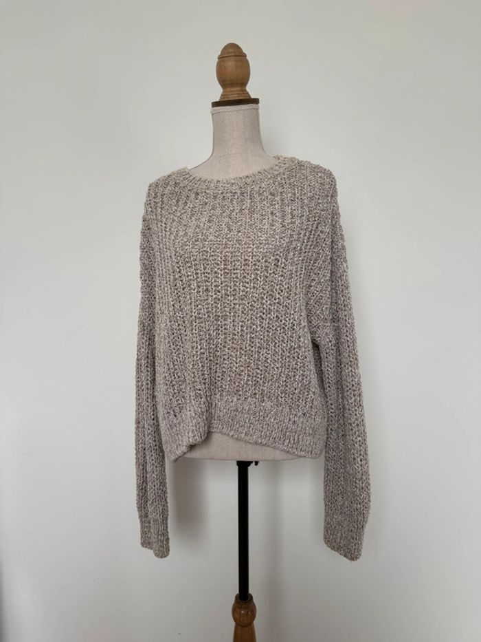 Pull S maille sweater maglione suéter trui Sweat-shirt haut sweat t-shirt manches longues taupe - photo numéro 2