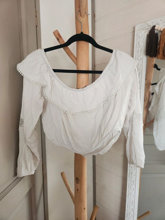 Blouse blanche crop top tally weijl - photo numéro 3