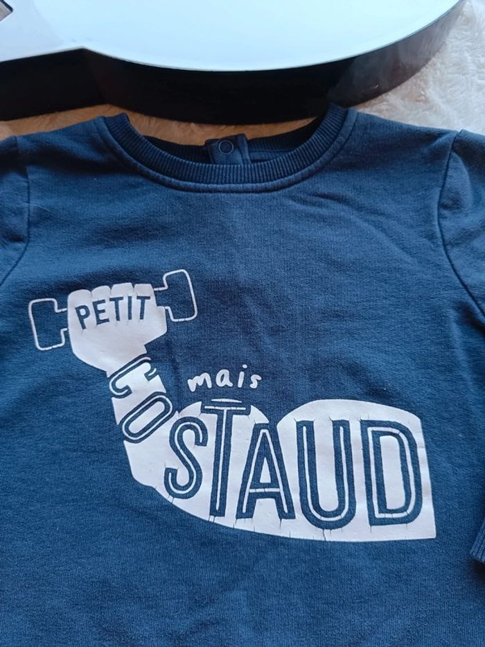 Sweat pull Garçon 24 mois Petit mais costaud Gémo - photo numéro 4