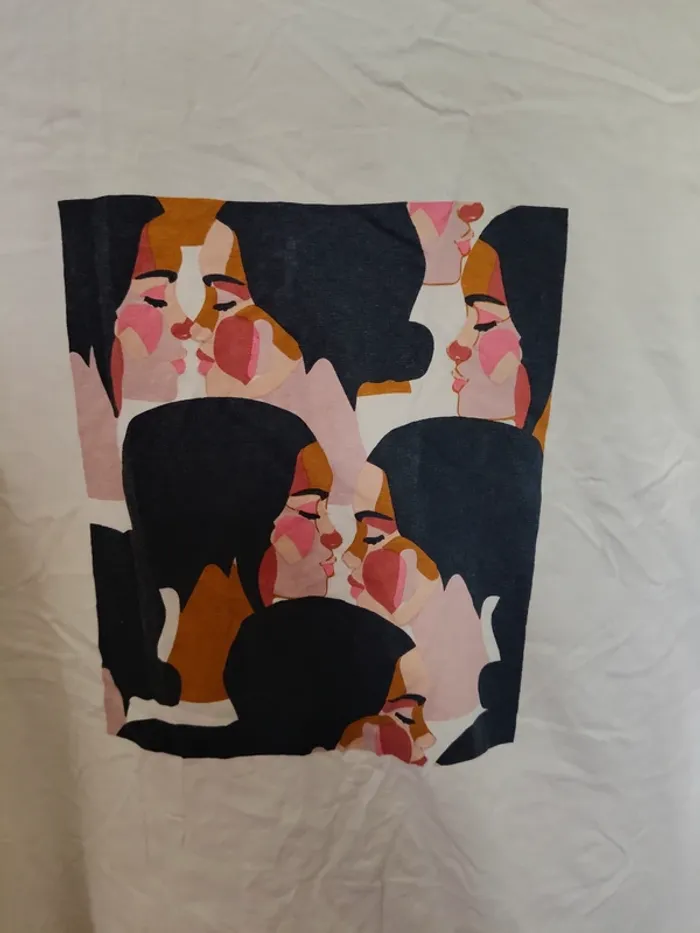 T shirt blanc femme Kiabi taille xxxl imprimé - photo numéro 2