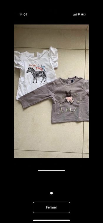 2 tee-shirts 6 mois