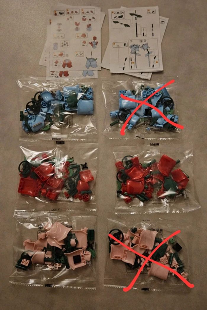 Lot de 4 roses en Lego