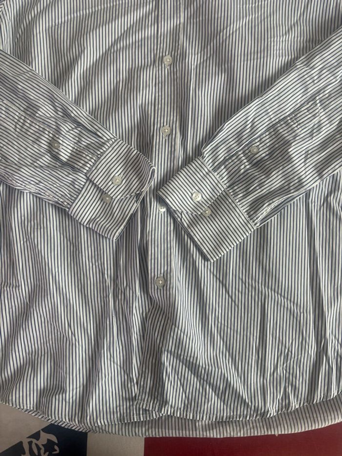 Chemise Saint James taille Xl à rayures blanche et bleu - photo numéro 6