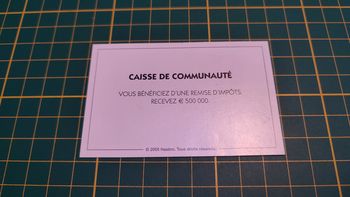 Carte caisse de communauté remise d'impôts Monopoly Et si le Monopoly était inventé aujourd'hui #C22