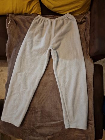 Bas de pyjama polaire gris clair