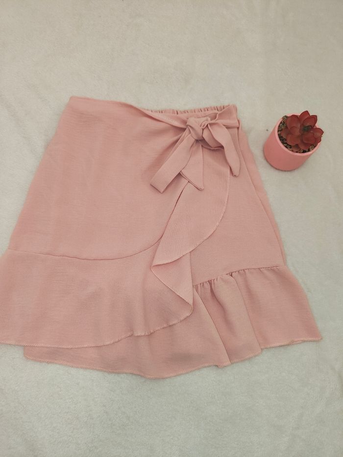 Robe courte évasée rose pâle femme