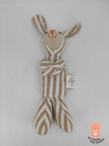 Doudou Lapin rayé Nature et Senteurs