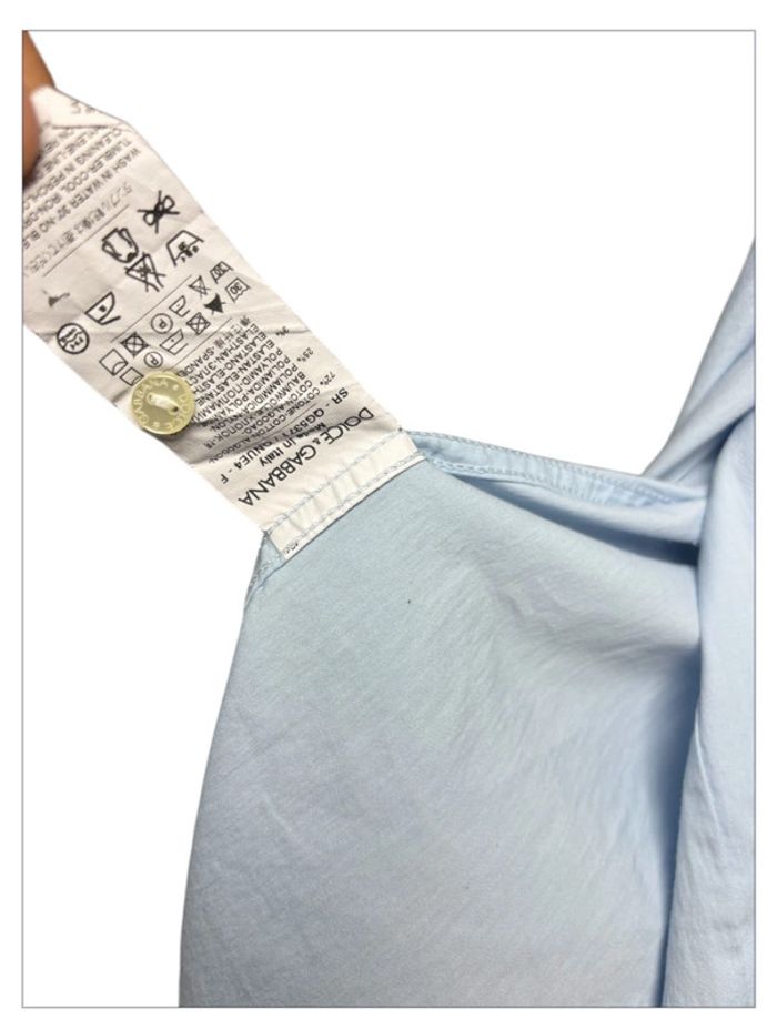 Chemise Dolce & Gabbana – Taille L – 100% Coton – Bleu Ciel - photo numéro 2