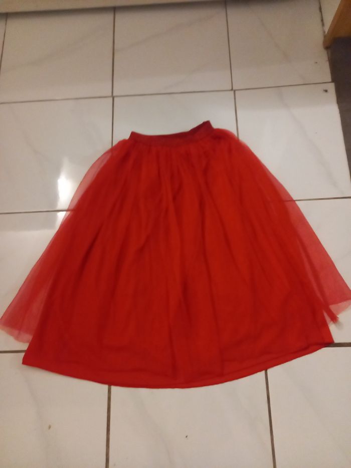 Jupe fille paille taille 7/8 ans marque capfun couleur rouge longueur 58cm - photo numéro 4