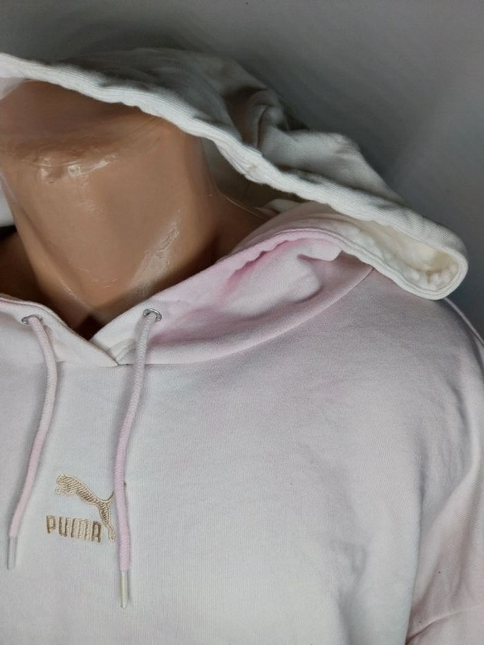 Pull puma blanc et rose XL en très bon état - photo numéro 6