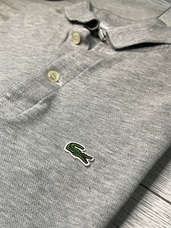 Polo Lacoste Manche longue gris - Taille S - Homme - photo numéro 3