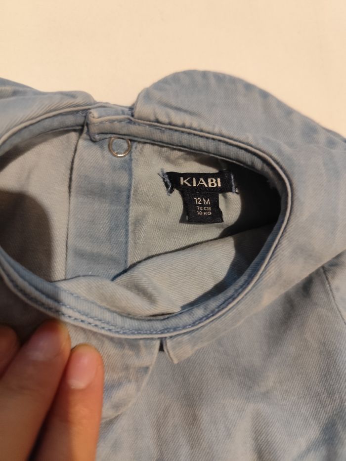 Robe jeans effet délavé bleu bébé fille Kiabi 12 mois - photo numéro 3