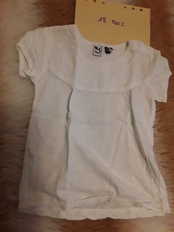 T shirt bébé fille 18 mois broderie