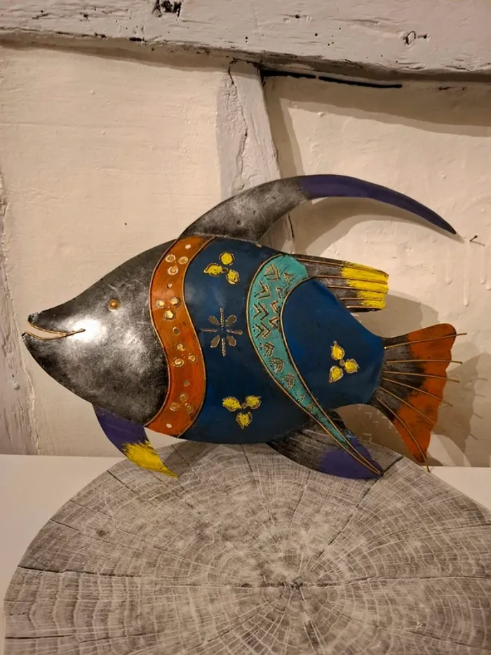 Décoration murale poisson en métal - photo numéro 3