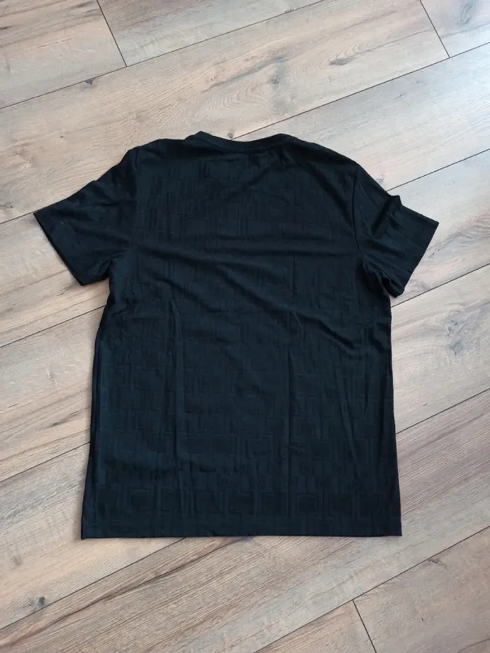 Tee shirt noir homme avec motifs épais L - photo numéro 3