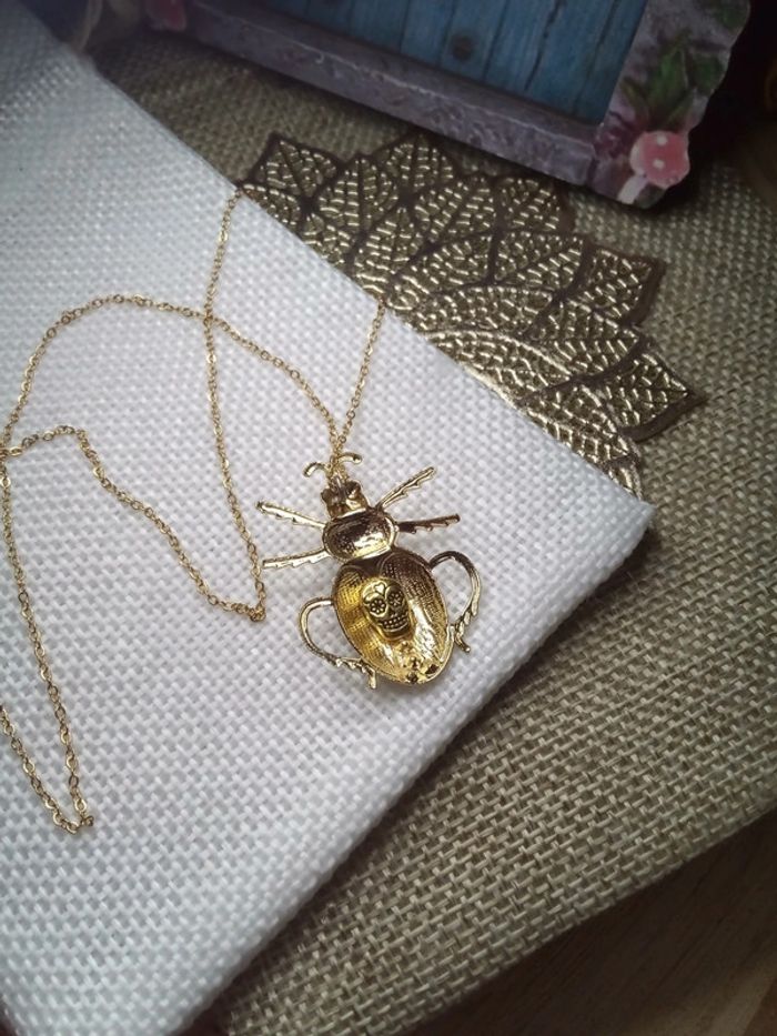 Collier scarabée pierre d'amazonite - photo numéro 4