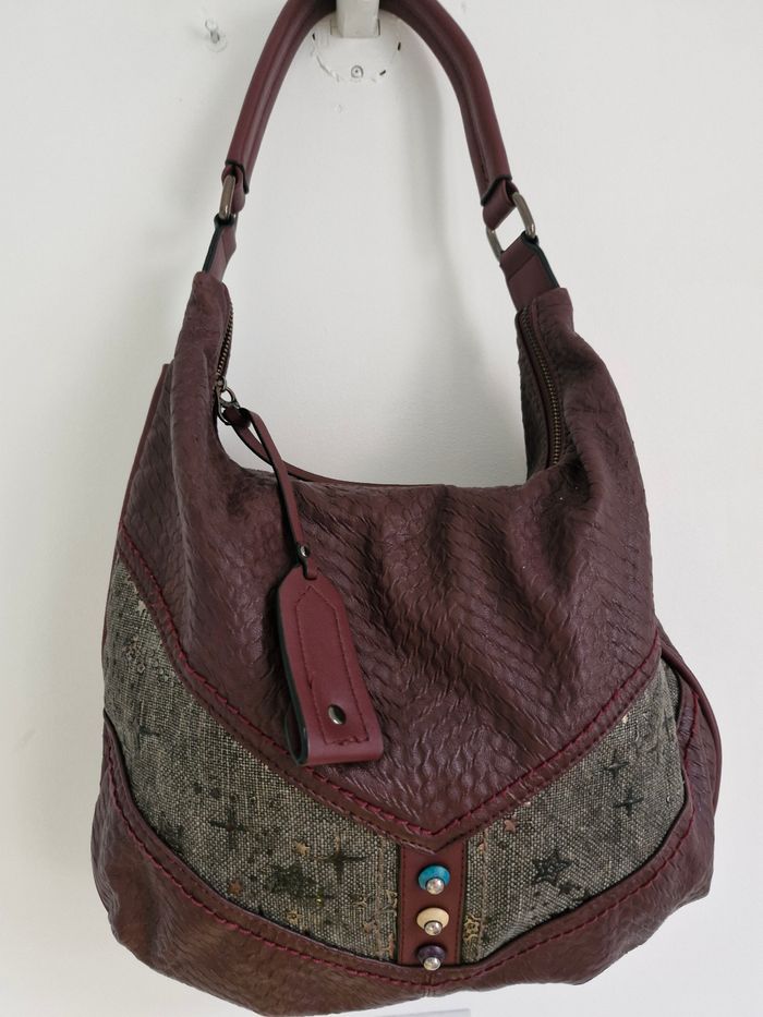 Sac à main Bordeaux cuir - photo numéro 2