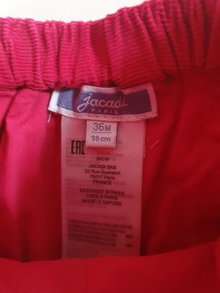 Short en velours fille jacadi 36 mois 3 ans rose fushia - photo numéro 3