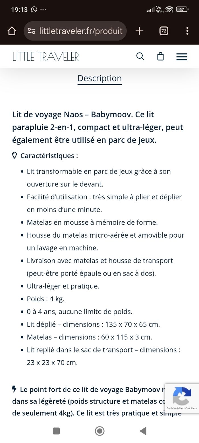 Lit  parapluie babymoov Naos - photo numéro 3