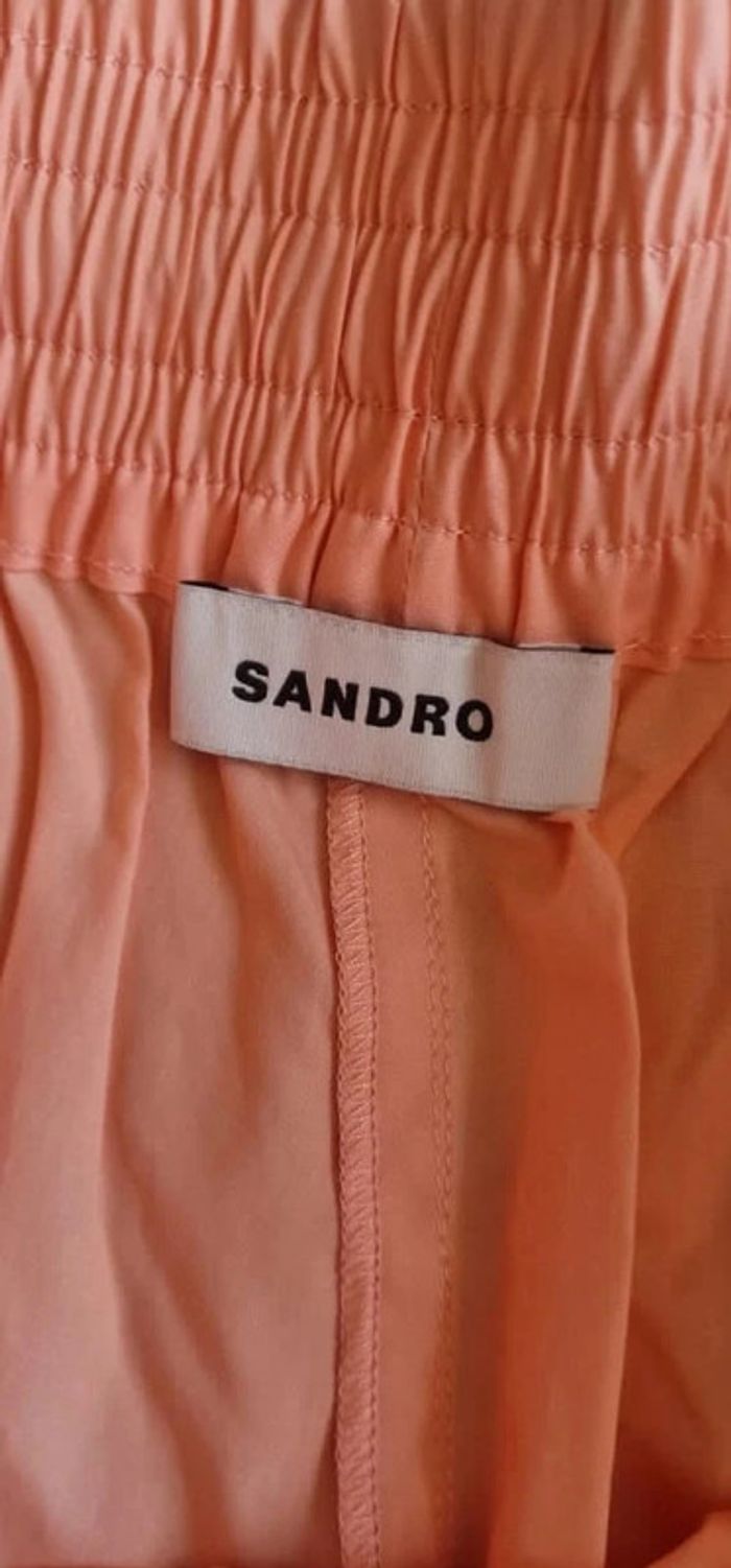 Short leger été Sandro taille 40 orange / abricot en coton - photo numéro 3