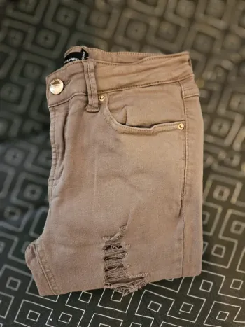 Jean Slim troué Marron- 36/S - NEUF