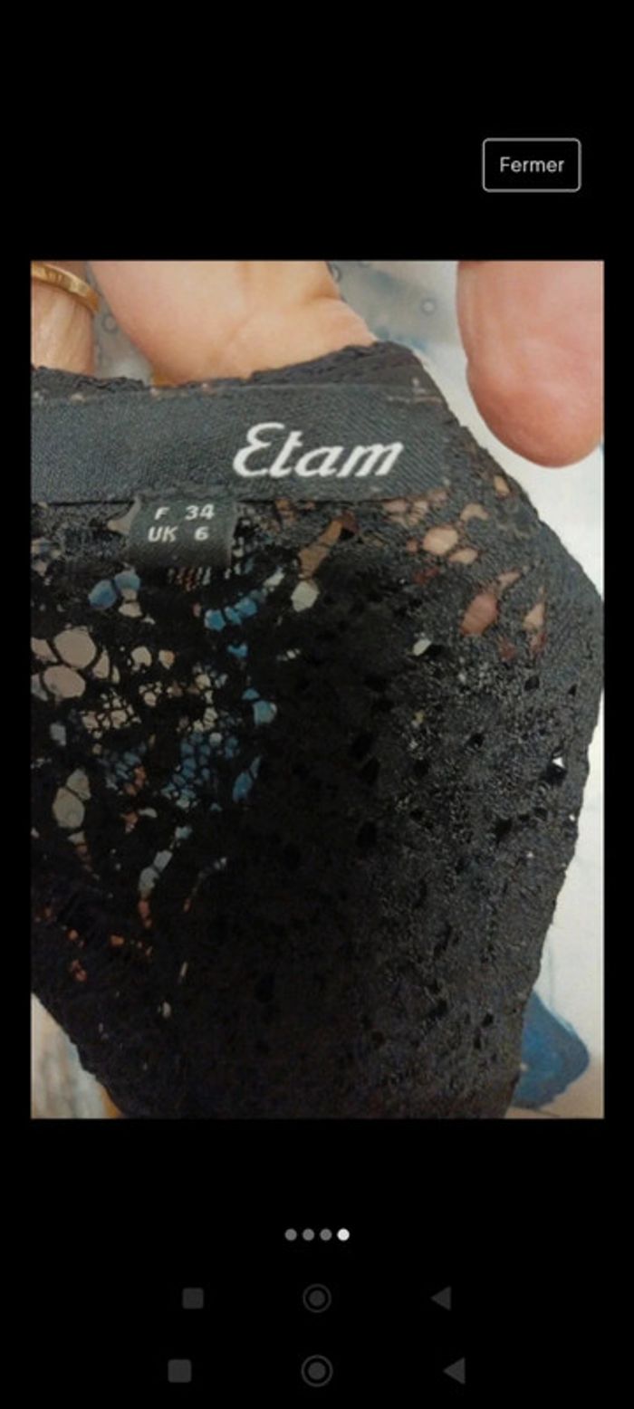 Haut dentelle noir Etam t 34 - photo numéro 2