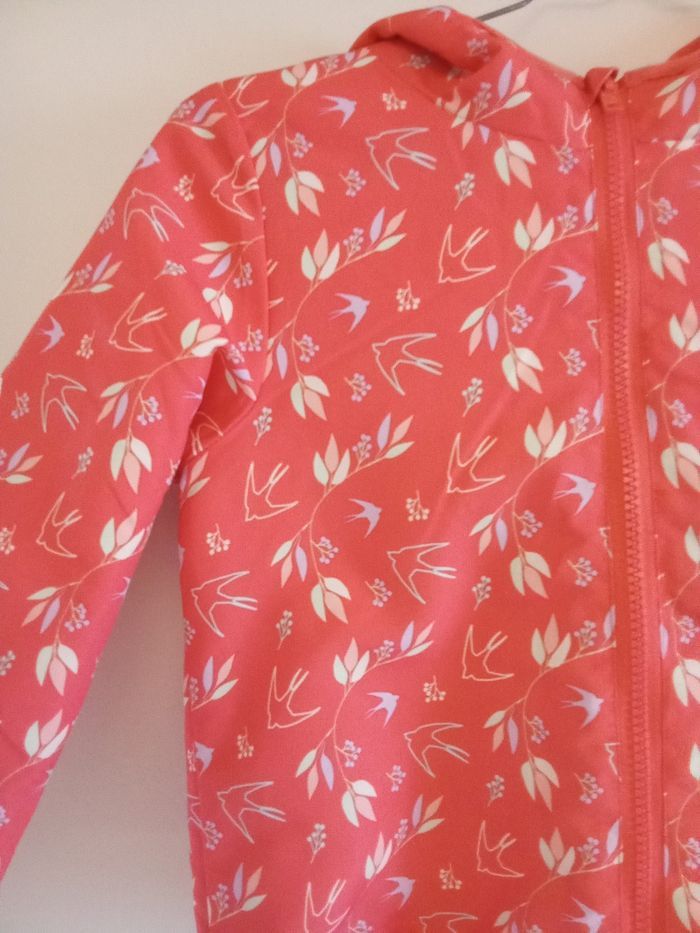 Veste, parka mi saison fille rose motif blanc arque tissaia 5 ans - photo numéro 3
