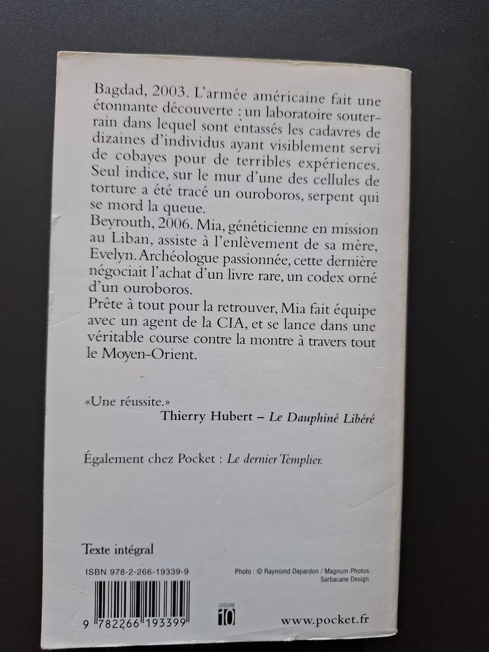 Thriller Eternalis de Raymond Khoury en bon état - photo numéro 2