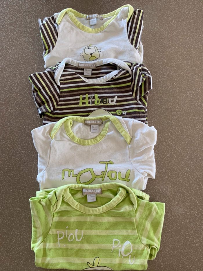 Lot 4 bodies 12 mois