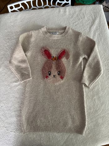 Robe en style laine hiver manches longues 4 ans
